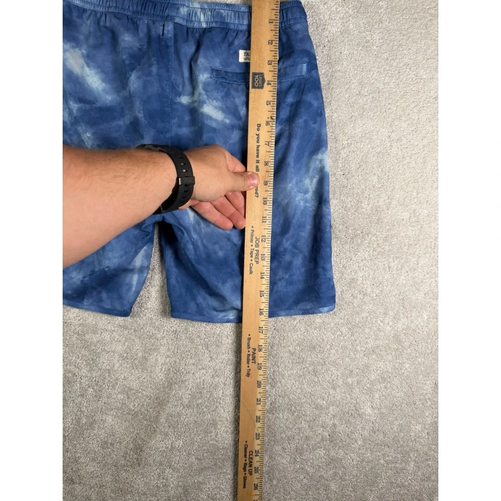 Fair Harbor Swim Shorts Youth XL Blue tie dye Hybrid Lined Stretch Drawstring